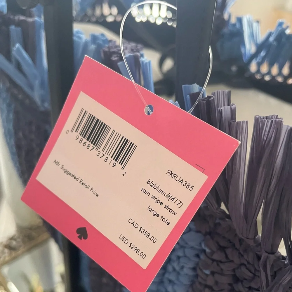 Kate Spade Sam Straw woven Bag- NEW - Picture 5 of 6